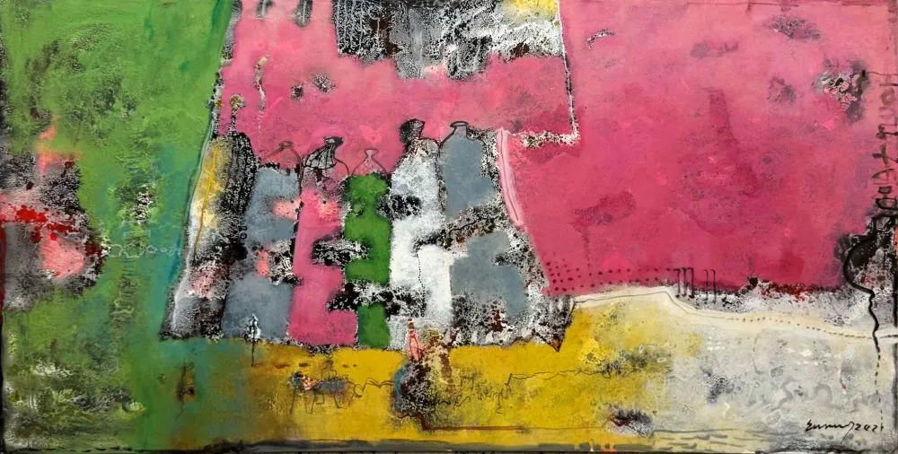 Unity of color, oil on canvas, 6 x 3 feet, 2021