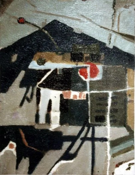Landscape, oil on paper, 1985