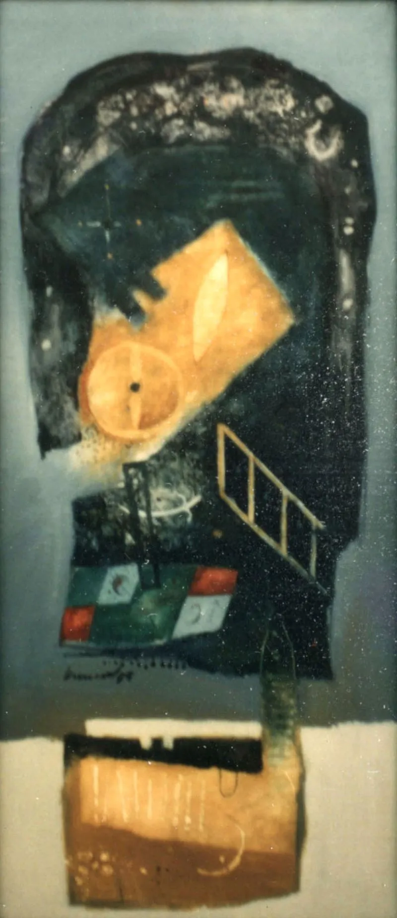 Untitled-14, oil on canvas, 1 x 3 feet, 1985