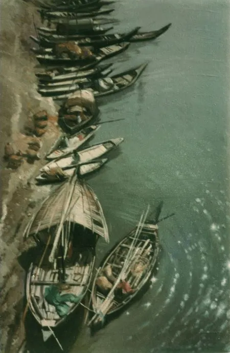 Fron birds eye view, oil on canvas, 1.5 x 2 feet,1982